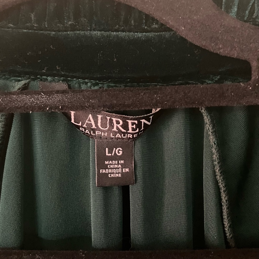 Ralph Lauren black label green emerald velvet long puff sleeve top blouse - Picture 3 of 4